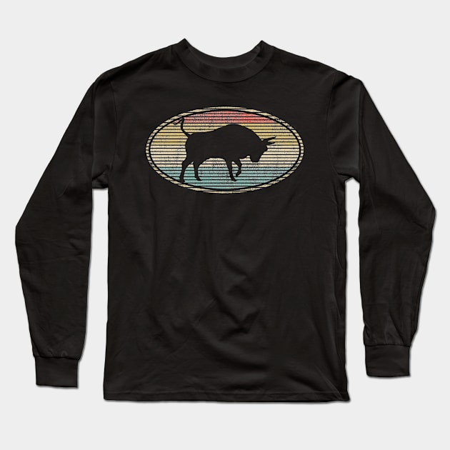 Bull Lovers, Funny Vintage Animal Lovers Design Long Sleeve T-Shirt by FromHamburg